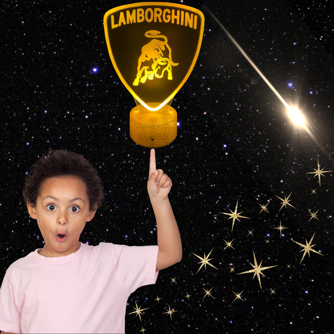 Lampe LED 3D Lamborghini veilleuse tactile multicolore avec télécommande