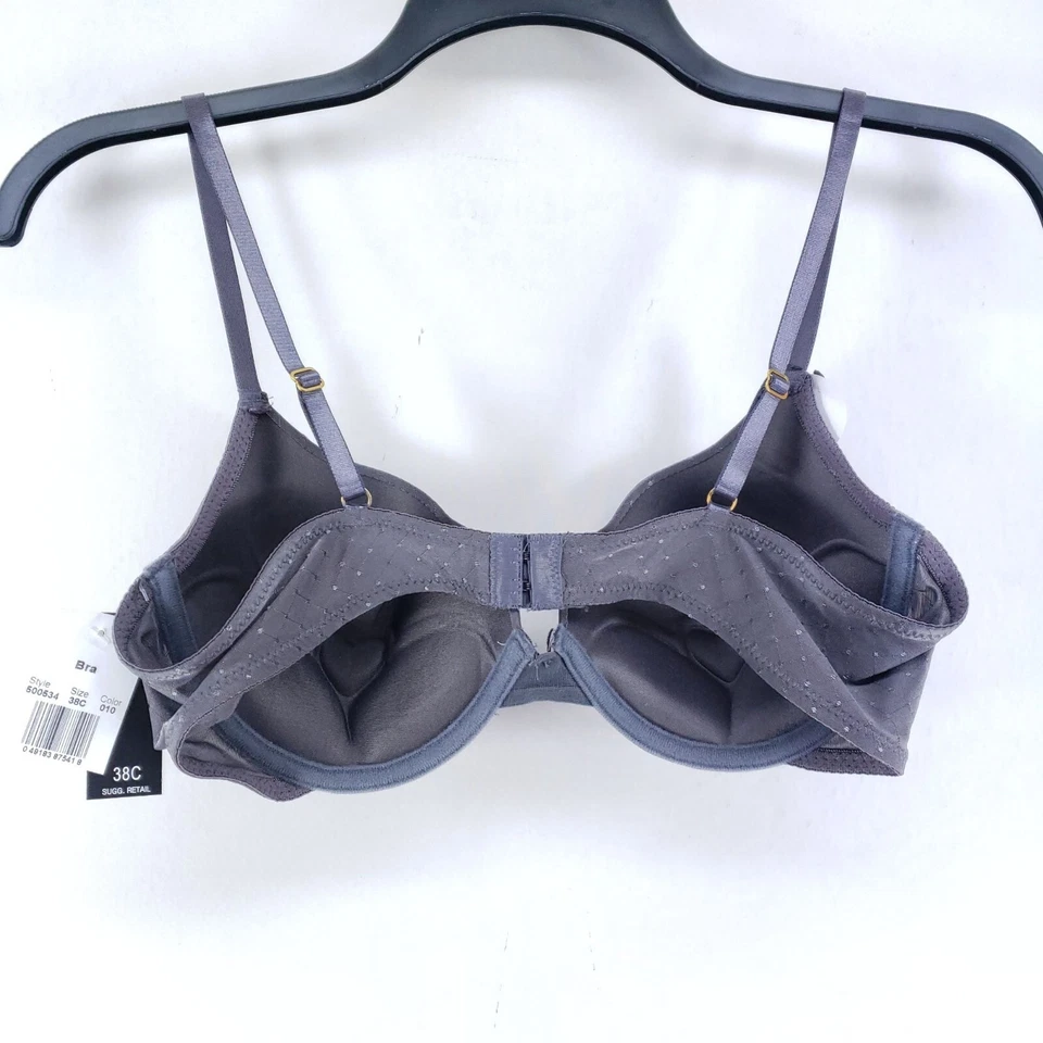 Sujetador push-up Rampage talla 38C gris con correas ajustables y soporte con aros Foto 2 de 4