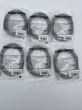 Lot Of 6 5ft Cat6 RJ45 Ethernet Patch Cord UTP Gray Gold Plated Copper Wire