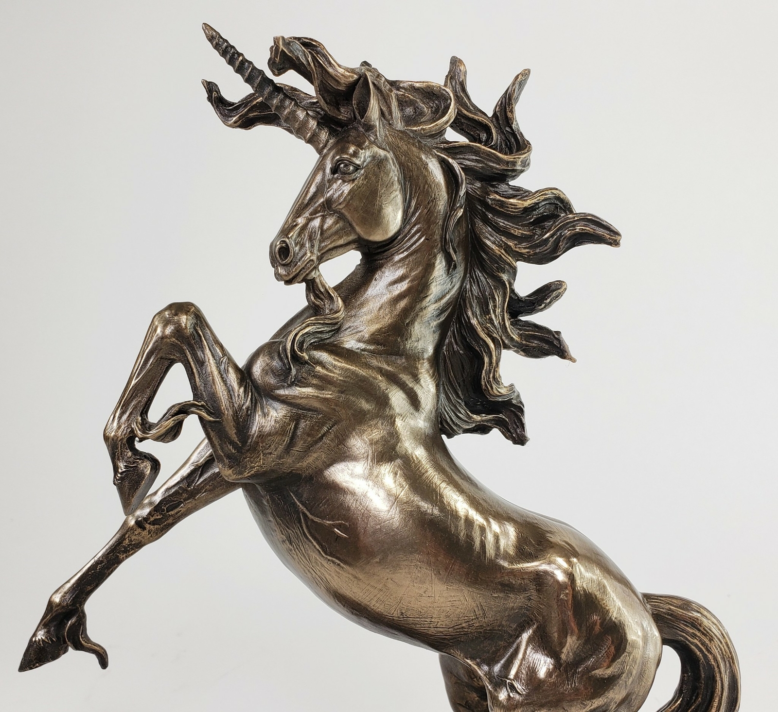 REARING UNICORN DECOR Sculpture Figurine Statue Antique Bronze Finish