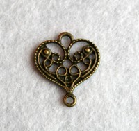 Kleines Herz Schmuckverbinder Antik-Bronze Deko Puppen Diy Basteln