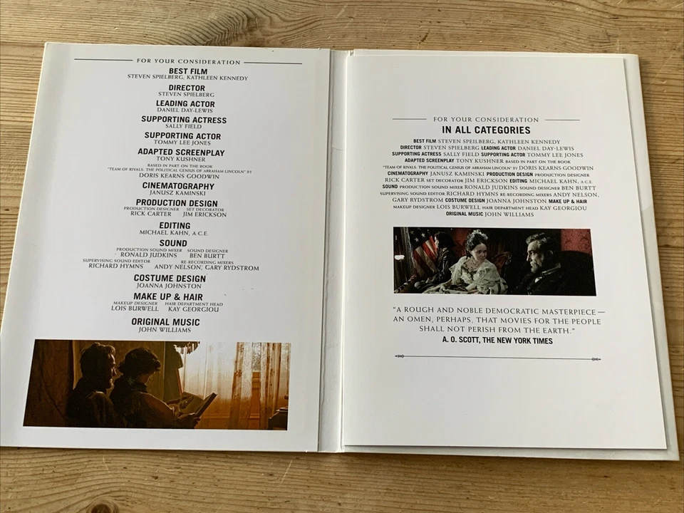 LINCOLN-DANIEL DAY LEWIS-SPIELBERG-FYC FOR YOUR CONSIDERATION SCREENER PROMO DVD - Image 3 of 4