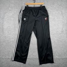 Vintage Adidas Track Pants Mens XL Black Portland Trail Blazers Baggy Wide Leg
