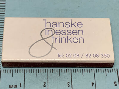 Vintage Matchbox Cover  hanske in essen & trinken  Appartement-Hotel gmg