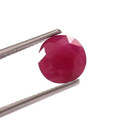 3.16 CT Johnson Mines Heated Natural CERTIFIED Ruby Round Loose Gemstone Cut
