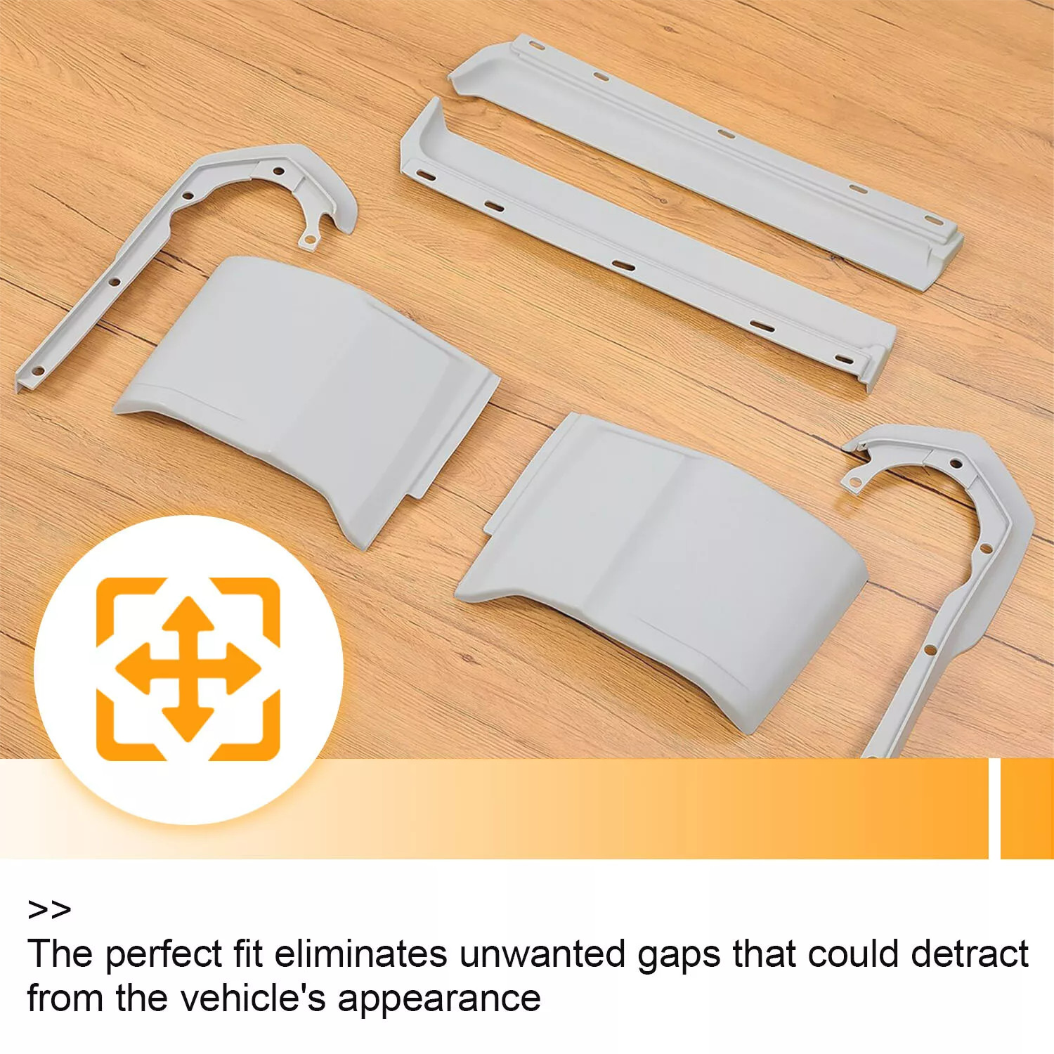 Premium Gray ABS Front Bumper Filler Set For Cadillac Eldorado 1973-74 (6 pcs)