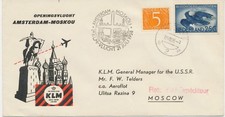 NIEDERLANDE 1958 Erstflug der KLM "AMSTERDAM - MOSCOU, Sowjet-Union", selten