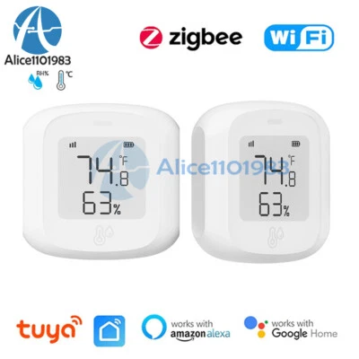 MARKENLOS Tuya Smart WiFi/Zigbee Temperature Humidity Sensor Meter Remote Linkage Indoor