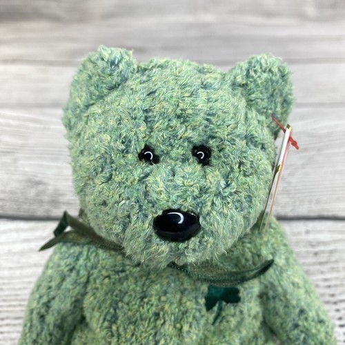 Orsacchiotto SHAMROCK Beanie Babies TY 2000 ritirato fortunato irlandese giorno di San Patrizio - Foto 3 di 13