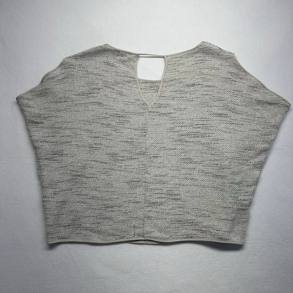 Suéter Eileen Fisher Calce Cuadrado Manga Corta Talla M Manga Hendidura Gris Jaspeado Foto 3 de 4