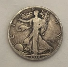 1918-S Walking Liberty Silver Half Dollar Very Fine+ (VF+) Nice Details DC8