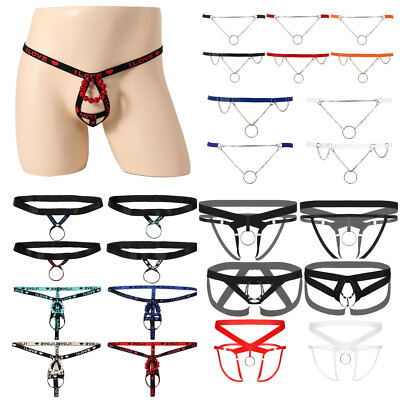 Herren Perlen O Ring Jockstrap Tanga T-Back G-String Pouch Unterwäsche Unterhose
