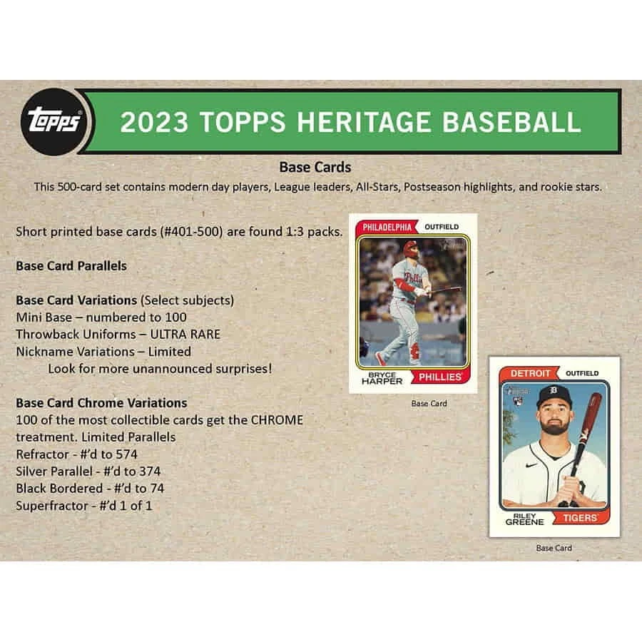 2023 Topps Heritage Baseball Value Box (40ct Case) - Factory Sealed