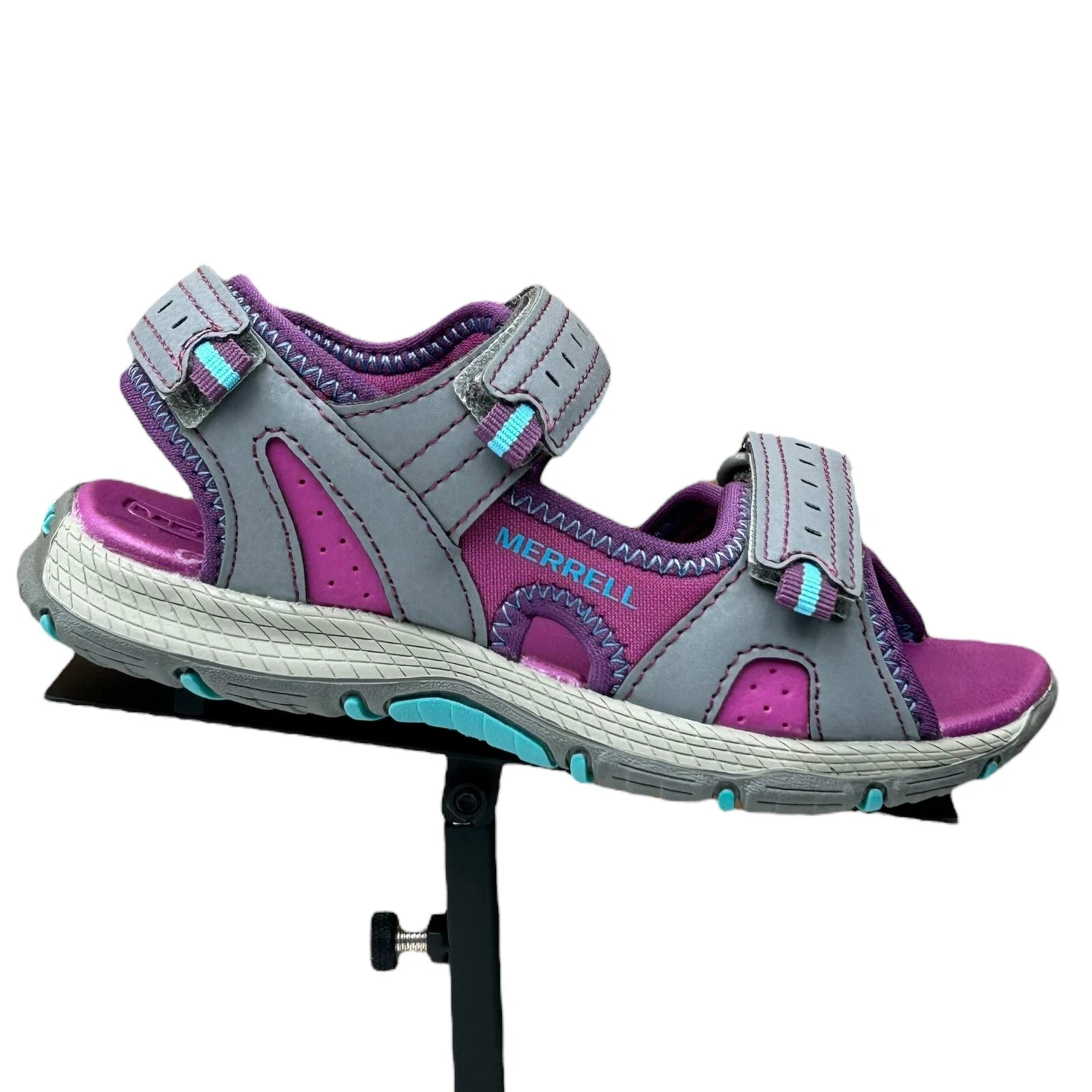 PUMA Sandalo sportivo Merrell Toddle bambina taglia 10 fucsia grigio cinturino regolabile punta aperta