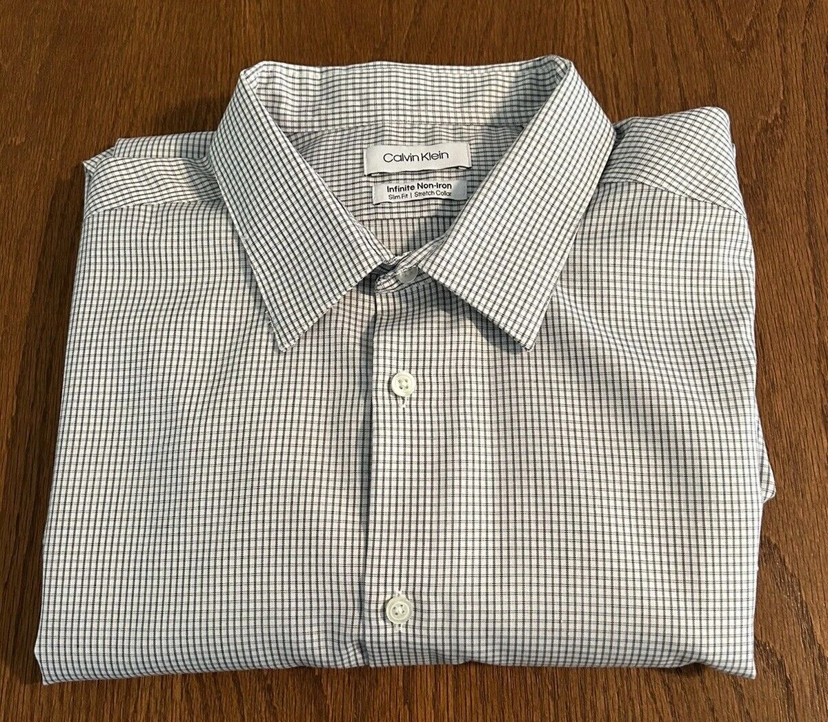 Calvin klein infinite non 2024 iron slim fit stretch collar