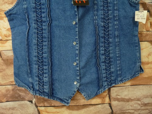 Gloria Vanderbilt Denim Jean Vest Womens M 100% Cotton E-11 - Picture 3 of 5