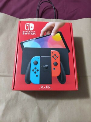 Nintendo Switch (OLED) - Neon Red/ Neon Blue - 64GB Memory | eBay