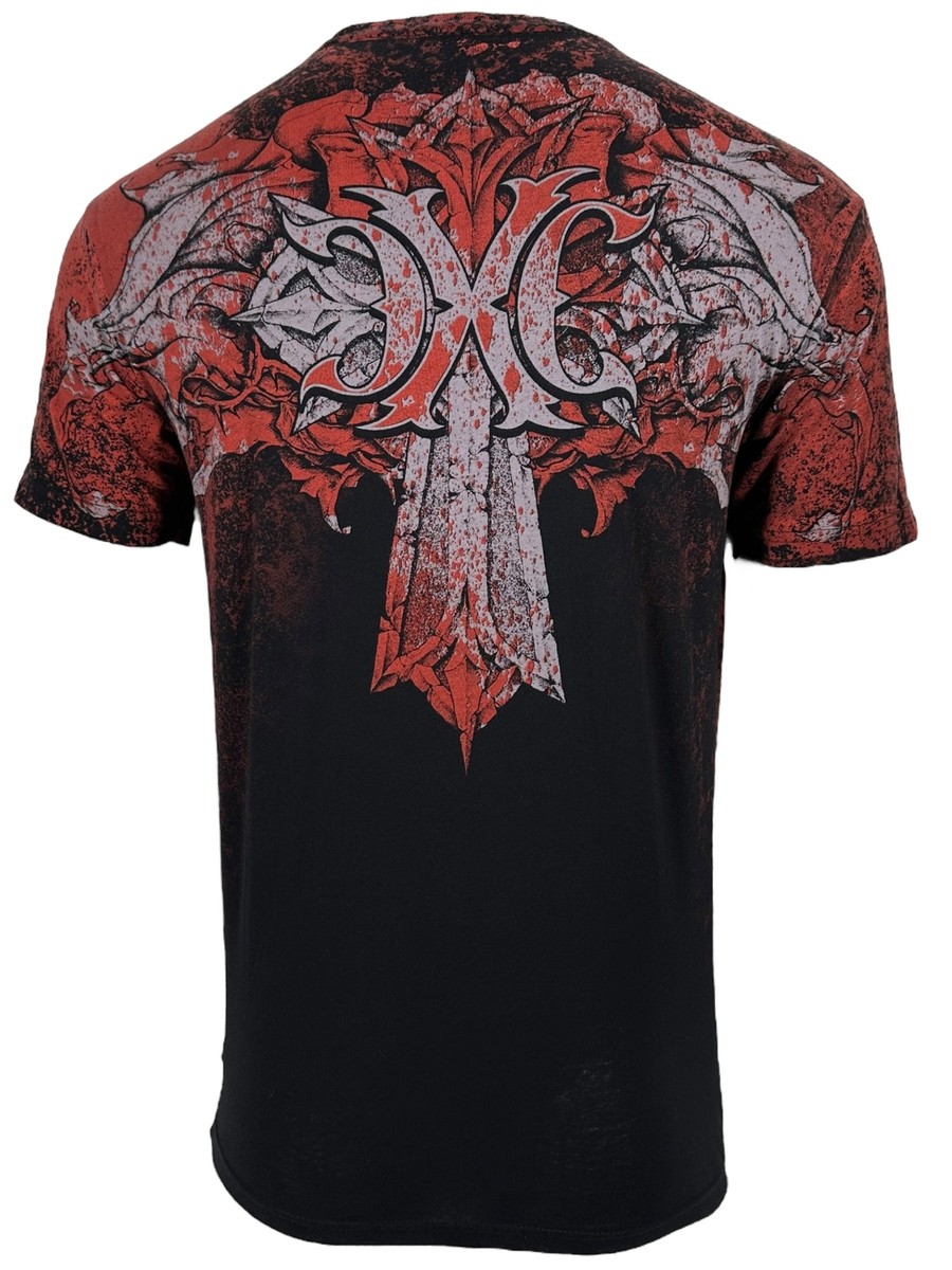 Camiseta Xtreme Couture Affliction Lifetaker Y2K Para Hombre - Algodón 100% Estampado Completo