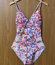 1980 s Inspired Multicolored One Piece Swimsuit, Xsmall