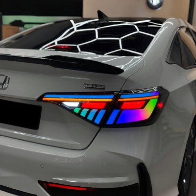 V2 Smoked RGB LED Tail Lights For Honda Civic Sedan 2022-2026 Rear Lights 1 Pair