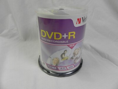 100 VERBATIM AZO Blank DVD+R Plus R 16X Branded Disc 4.7GB Spindle 95098