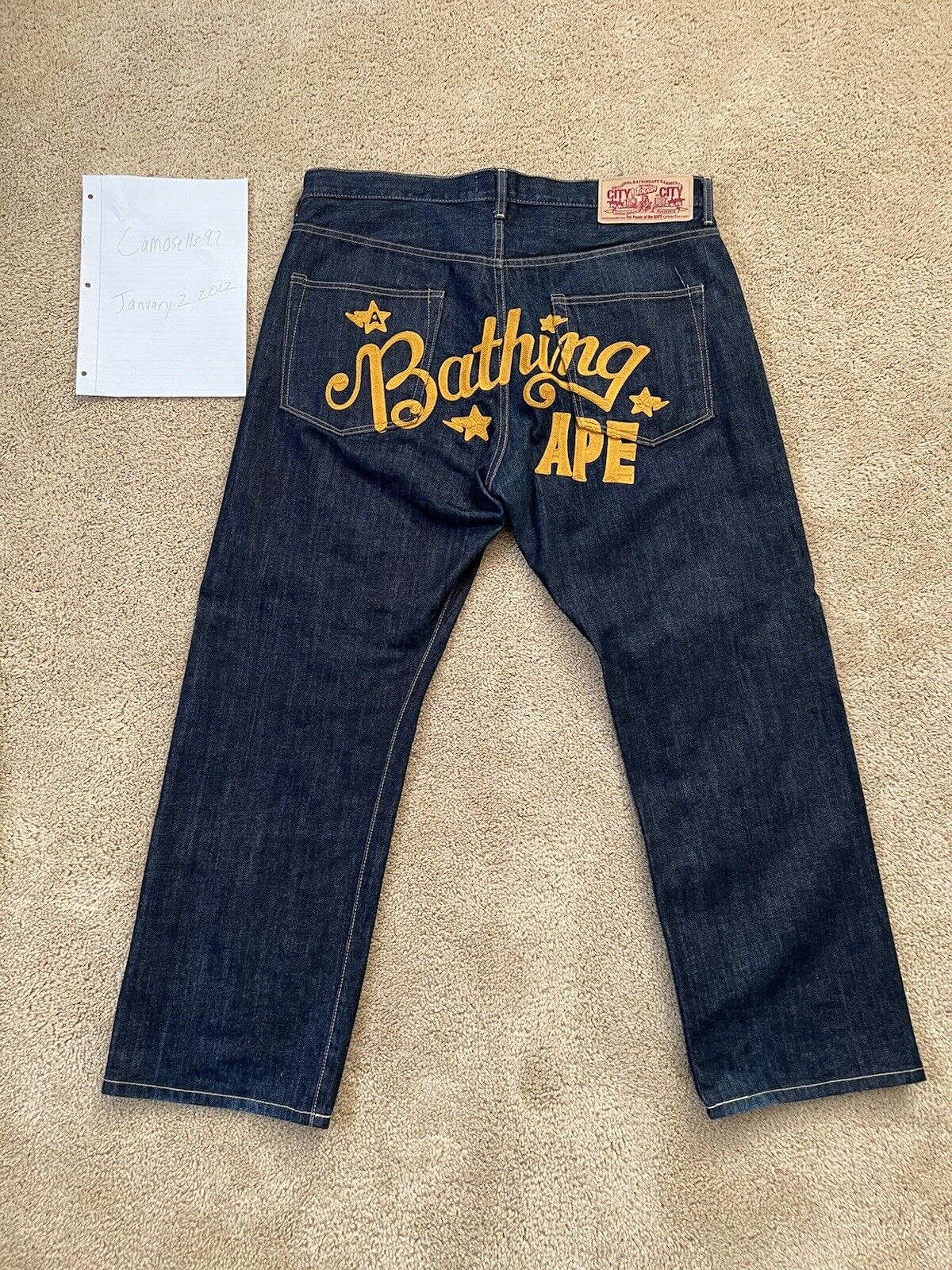 Bape Jeans Denim Embroidered A Ape Nigo Era | eBay