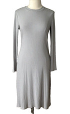 A New Day M Ribbed Stretch Knit Pencil Dress L/S Bodycon American Modern Classic