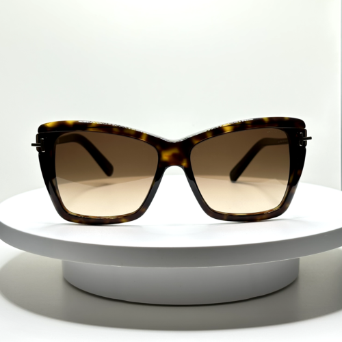 Tom Ford Designer Sunglasses Havana Tortoise Brown Gradient Lens Leah FT0849 - Afbeelding 1 van 6