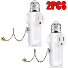 E26/E27 Multifunctional Light Socket to Plug Adapter With Pull Chain Switch