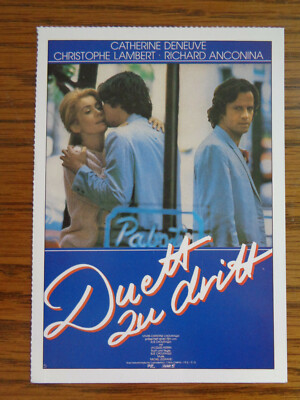 Filmplakatkarte / moviepostercard   Duett zu dritt  Catherine Deneuve, C.Lambert