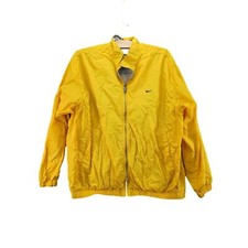 Womens Nike Full Zip Windbreaker Jacket Nylon XL 16-18 Yellow Vintage