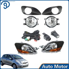 Clear Front Bumper Fog Lights Assembly Pair Headlights For Toyota Yaris 2007-11