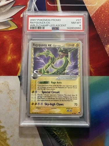 VINTAGE POKEMON CARD WORLD CHAMPIONSHIPS PROMO LEGEND #97 RAYQUAZA EX PSA 8 2007