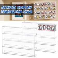 2PCS Wall-Mount Figures Display Shelf, Clear Stackable Collectibles Display Case