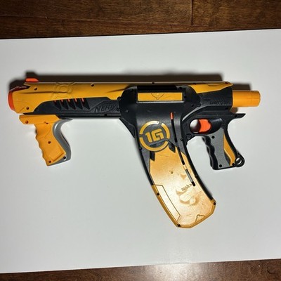 Nerf Blaster Gun Dart Tag Quick 16 Pump Action 1G Black And Yellow