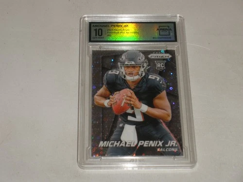 2024 Panini Prizm Flashback No Huddle Silver Prizm Michael Penix Jr RC AC 10 Gem