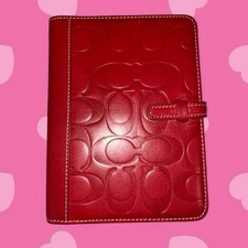 Vintage 2002 Coach Embossed Cherry Red Photo Album 4x6