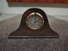 Small silver metal quartz mantel clock