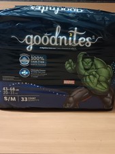GoodNites Bedtime Underwear For Boys Marvel S/M 43-68Lb Marvel Diapers 33 Count