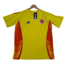 Adidas Colombia Soccer Jersey Kids XL Yellow Orange Short Sleeve Home Shirt NWT