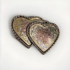 Vintage 80s Women  s Small Hearts  Roses Belt Buckle Classic Cowgirl- W USA