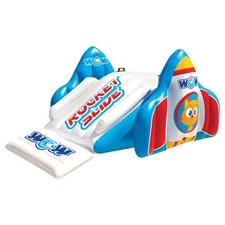 WOW Sports Rocket Pool Dock Backyard Slide Built in Sprinkler