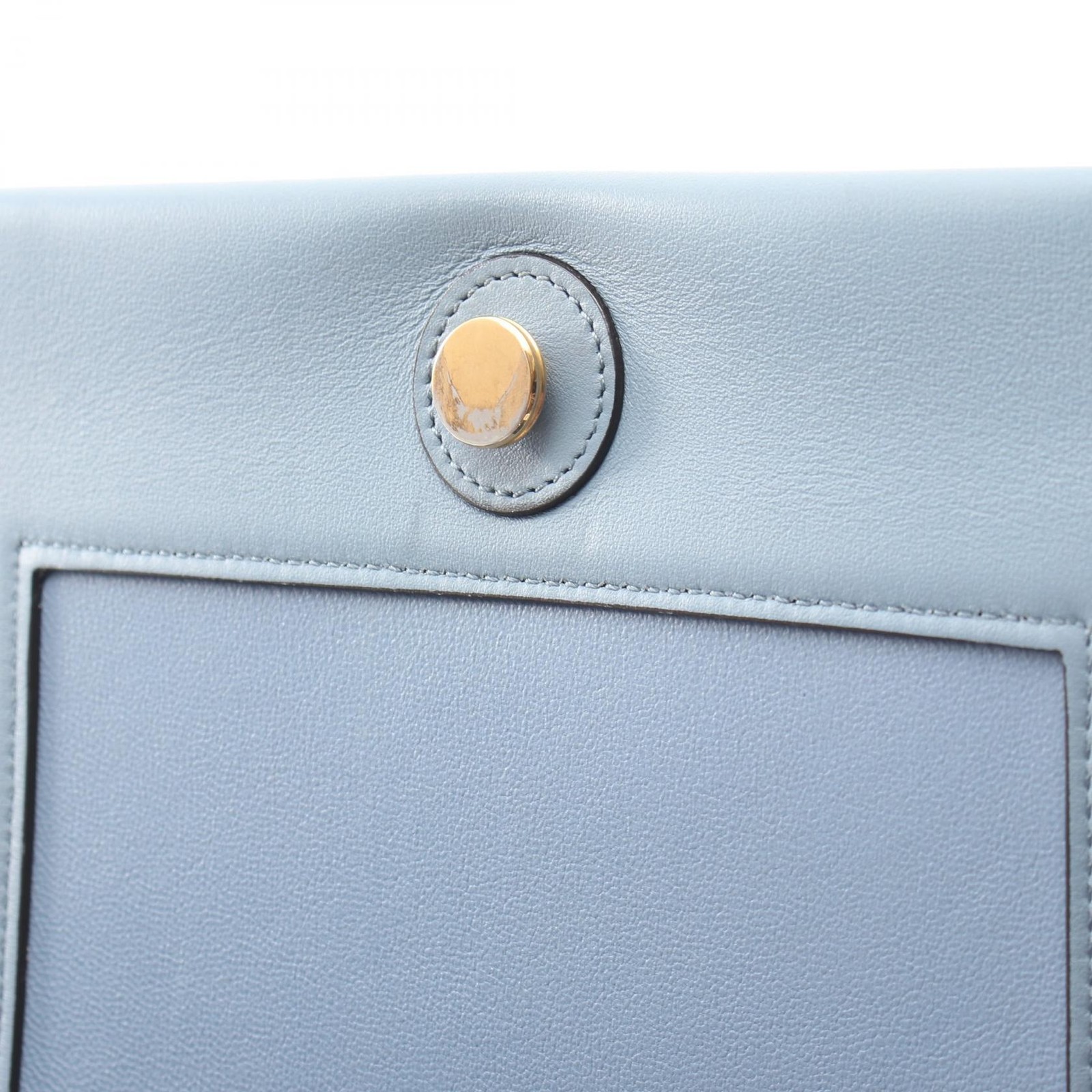 CELINE Frame medium Shoulder Bag 180263 leather Beige Blue Used Women image 9