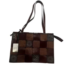 Vintage Brown Leather Women's Shoulder Bag Metal Detail Marc &  Marc By Sharif