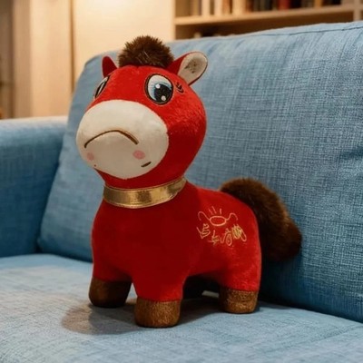 2026 Year of The Horse Chinese New Year Ornaments,Cute Stuffed Horse Figurine & Lucky Mascot,Lunar NewYear Home Décor,Hanging Decor for Car,Bag,Holiday,New Y-ear Gift for Holiday Xmas Decoration