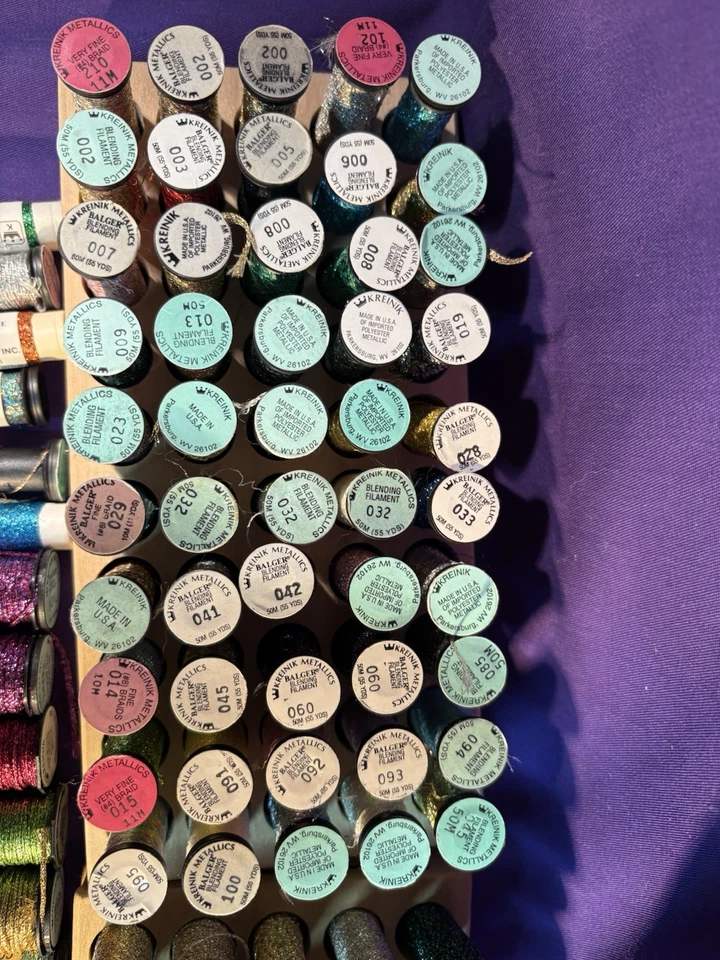 Kreinik Metallics Thread Huge lot of 250 pieces MOSTLY FULL - Image 2 of 4