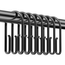 Black Shower Curtain Hooks Rings    Double Sided Shower Curtain Rings Rust Proof