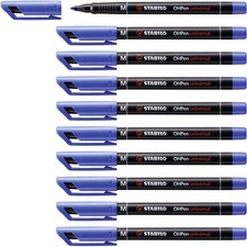 Overhead Pen - STABILO OHPen universal - Permanent Medium - Pack of 10 - blue Pe