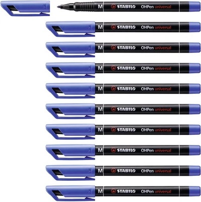 Overhead Pen - STABILO OHPen universal - Permanent Medium - Pack of 10 - blue Pe - Image 1 of 4