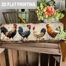Colorful Roosters Metal Tin Sign Farm Animal ...